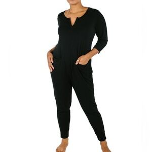 Smash & Tess  V-neck Monday Romper in Midnight Black .
